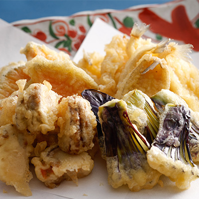 揚物盛り合わせ（鱚、帆立、茄子、南瓜）