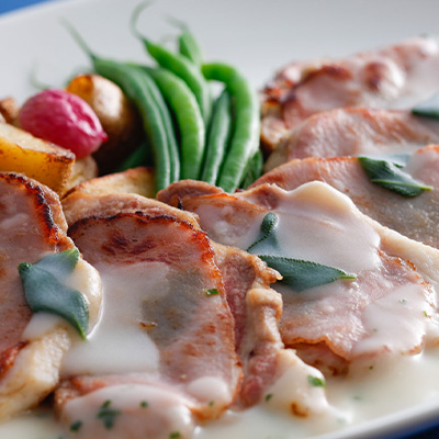 結旨豚のサルティンボッカ