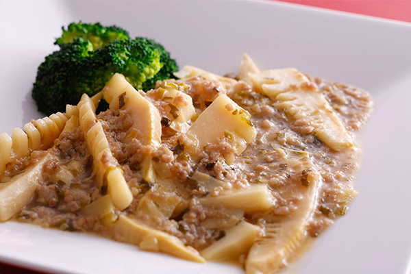 筍と豚ミンチの煮込み 高菜風味