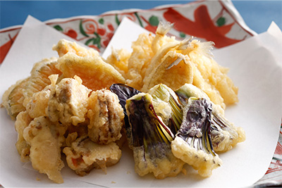 揚げ物盛り合わせ（鱚・帆立・茄子・南瓜）