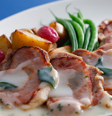 結旨豚のサルティンボッカ