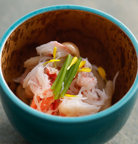 蟹と菊花の酢の物