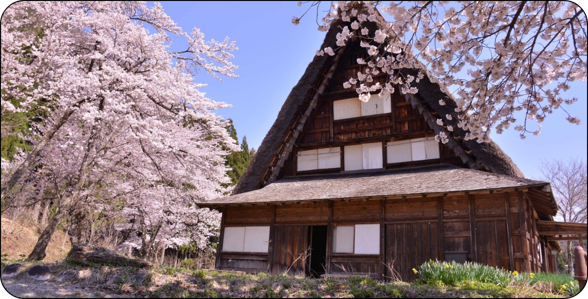 白川郷合掌造りベストショットポイント