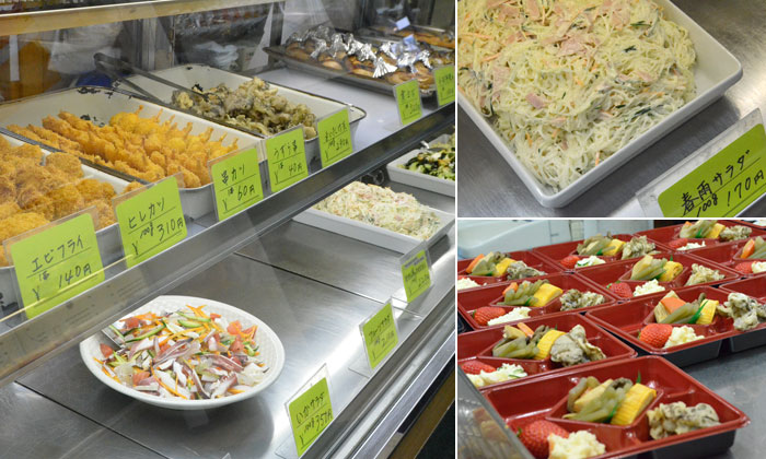 Displayed home-cooked meals and bento(lunch box)