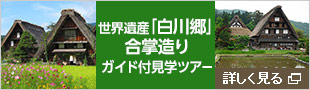 世界遺産「白川郷」合掌造り ガイド付見学ツアー