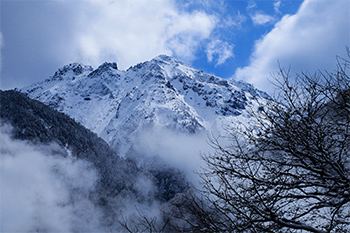 Mt. Yakedake at 2,455 meters above sea level