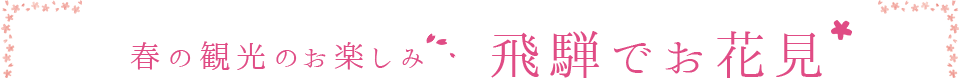 春の観光のお楽しみ　飛騨でお花見