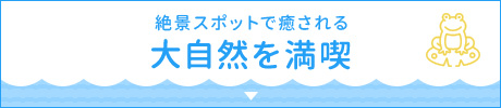 絶景スポットで癒される大自然を満喫